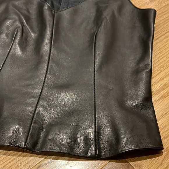 Danier vintage Canadian lambskin leather vest gilet top 2 zip like new - Picture 2 of 5